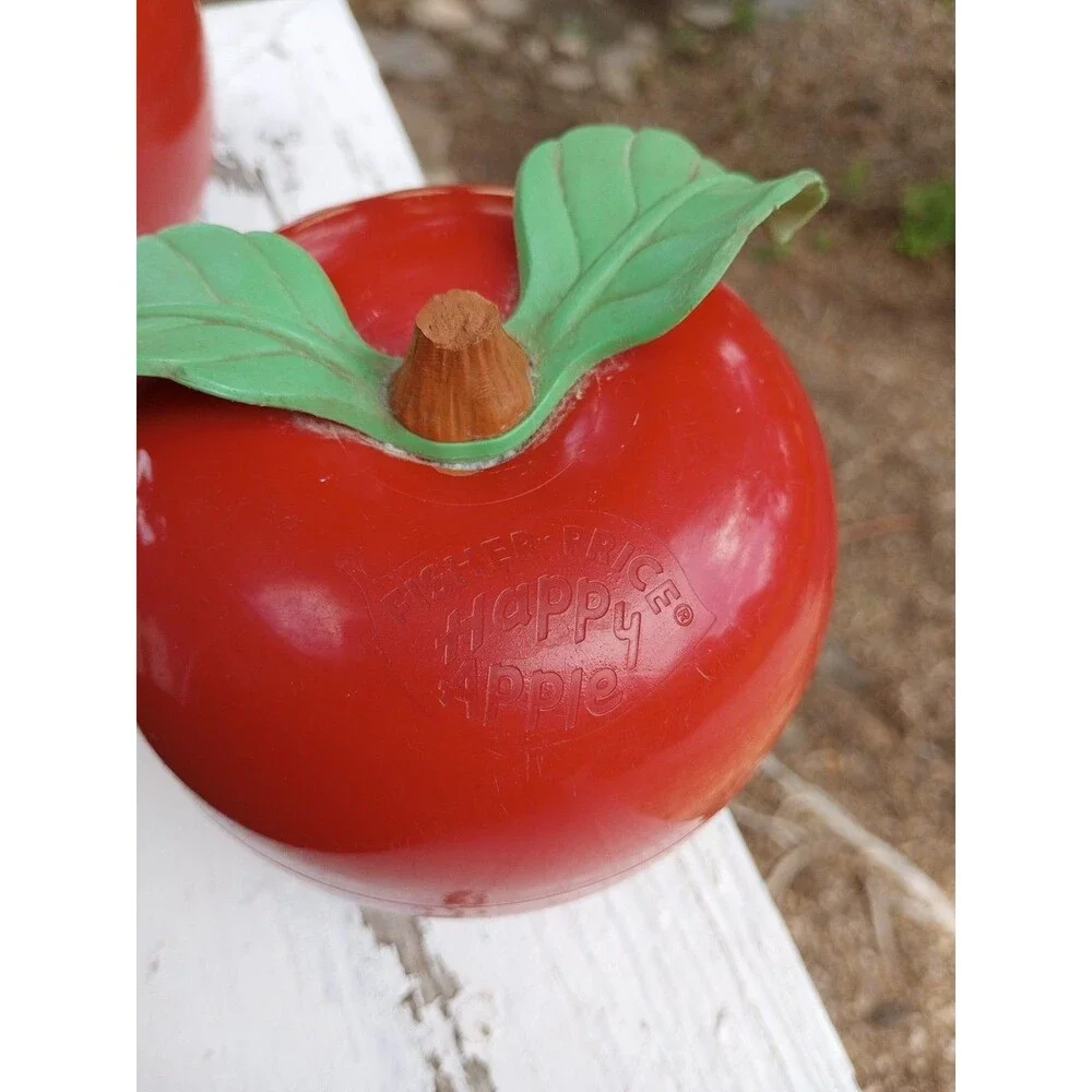 Vintage 1972 Fisher-Price Happy Apple w/ Short Stem, Roly Poly Chime WORKS USA